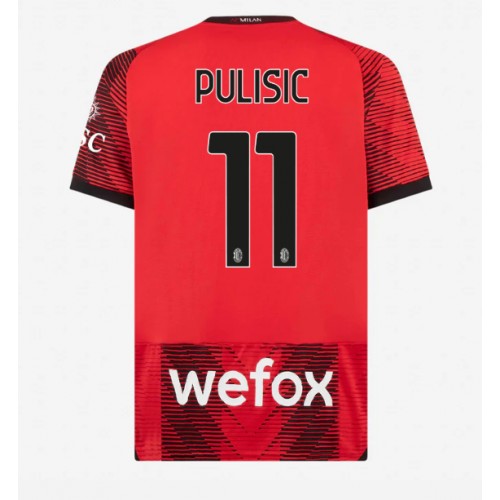 Pánský Fotbalový dres AC Milan Christian Pulisic #11 2023-24 Domácí Krátký Rukáv